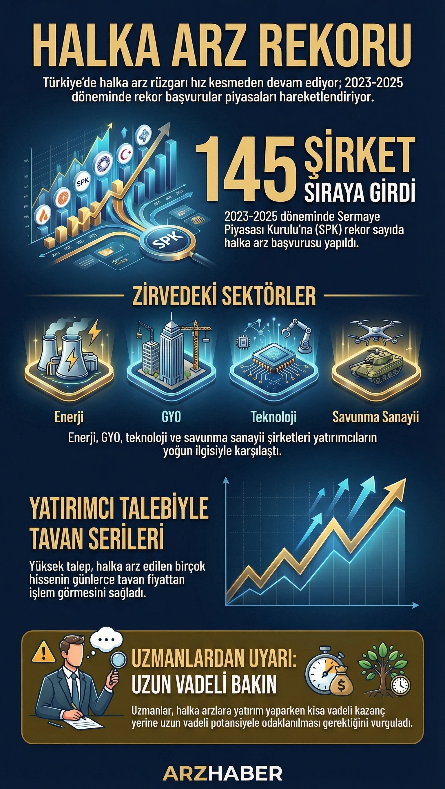 Halka arzlarda öne çıkan sektörler ve tavan serilerinin dağılımı